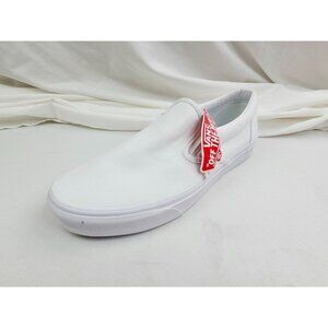 Vans Size 11.5 Mens Off The Wall White Slip On Logo Tag Fashion Sneakers NWT